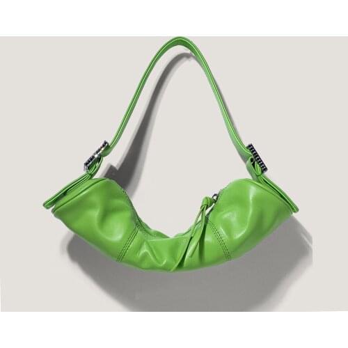 Sheepskin shoulder bags real leather Baguette bag cow leather kubi bags come with Diamond decoration