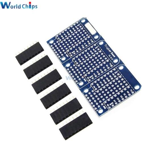 For Arduino Compatible Triple Shield For WeMos D1 Mini Dua Sided Perf Board