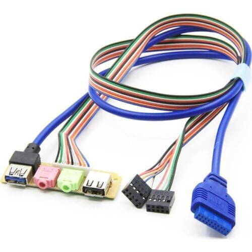 USB 2.0+ 3.0 port chassis PC computer case audio front panel replace cable 70cm
