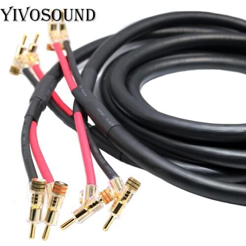 Yivosound audio line Hi-end OCC Speaker Wire For Hi-fi Systems Y Plug Banana plug Speaker Cable