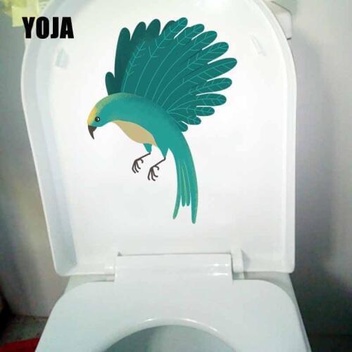 YOJA 16.6X22.1CM Animal Pictures Art Mural Wall Sticker Toilet Decal Home Decor Grained Kingfisher T5-0658