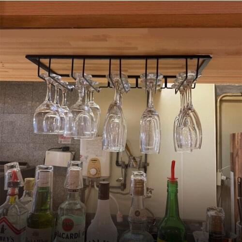 Iron Wall Mount Wine Glass Hanging Holder Goblet Stemware Storage Organizer Rack Wine rack stand Wine holder