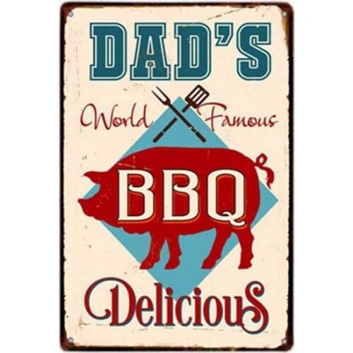 Tin Sign for Barbecue, Antique Sign with Hot Dog, Metal Sign, Decoration, Bar and Club Decoration, Home Decoration