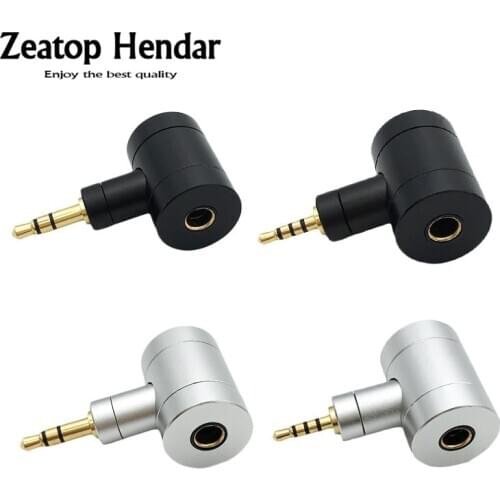 1Pcs HIFI Angle 4.4 Balanced Earphone Adapter 4.4mm Female to 2.5mm 4Pole / 3.5mm 3Pole Male Plug DIY for SONY , Music Players