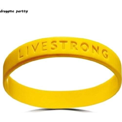 1pc Live Strong Hologram Silicone Bracelet Men Women Power Rubber Wristband Outdoor Sports Bangle Accessories Gifts Yellow