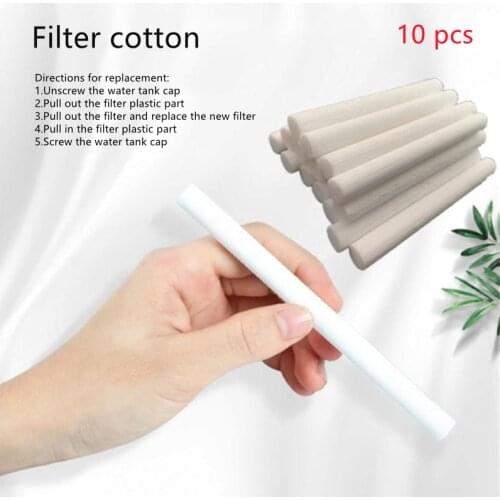 10Pcs 8mmx130mm Humidifiers Filters Cotton Swab for Humidifier Aroma Diffuser