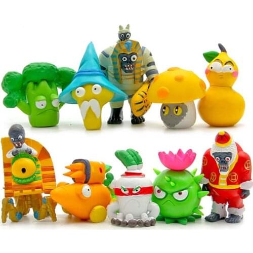 10pcs/lot PVZ Plants vs Zombies 2 Its About Time PVC Action Figures Toys PVZ Plant and Zombies Figure Collection Model Toy