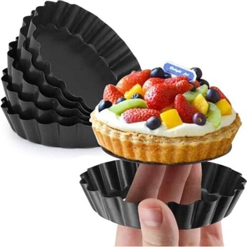 4inch Non-stick Tart Molds Removable Round Pizza Cake Pan Fluted Loose Bottom Mini Muffin Cupcake Pans Cake Mold Quiche Bakeware