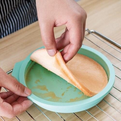 4PCS 6 Inch Platinum Non-Stick Silicone Rainbow Cake Mold Round Cake Baking Bakeware Set Pizza Mold Cake Fondant Decorating Tool