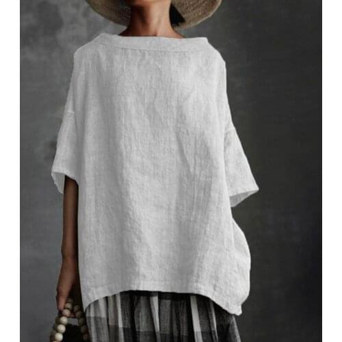 40% Dropshipping!! Boat Collar Summer Shirt Comfortable Streetwear Concise Half Sleeve Women Top for Daily Wear