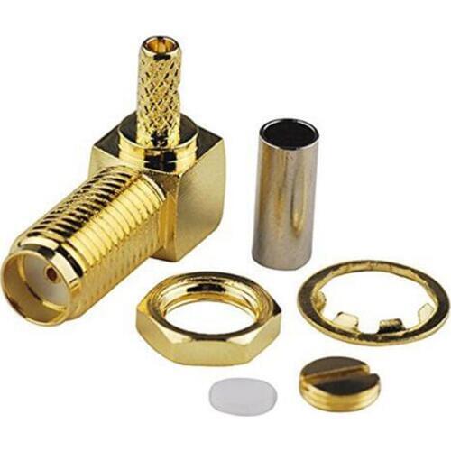 5PCS RF connector SMA female Right Angle crimping for RG316 RG174 LMR100 cable fast ship