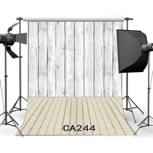 5x7ft Photography Backdrop Weathered Wood Wall & Nostalgia Stripe Wooden Floor Toddlers Portraits Background