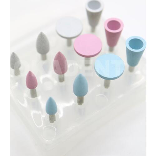 12PCS Dental Polishing RA Shank Silicon Polisher for Composite Finish Polish Porcelain / Natural Teeth Amalgam / Metal