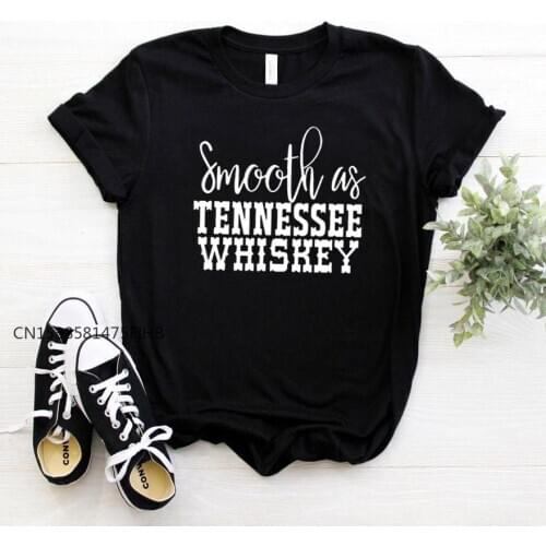 Smooth As Tennessee Whiskey Women Basic Tshirt Cotton Casual Funny T Shirt Gift For Lady Yong Girl Top Tee