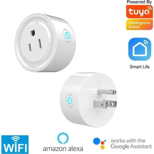 Wireless 2.4G WiFi Tuya Plug US UK Type Smart Life Energy Saving Electric Time Remote Control Switch Support Alexa Google