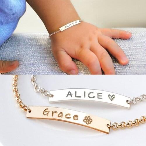Personality Baby Name Adjustable Bracelet Customized Stainless Steel Children Id Bracelet Girl Boy Birthday Jewelry Gift