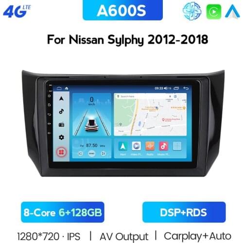 CARPLAY APL 29 Android 10 DSP BT 5.0 Car Multimedia Player For Nissan Sylphy B17 Sentra 2012 2013-2017 Navigation 2 Din DSP Dvd