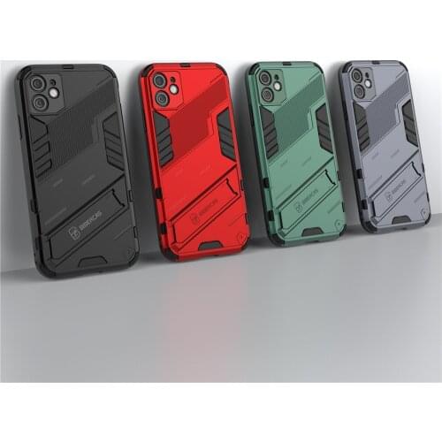 For iPhone 11 Pro MAX 12 Mini XR XS MAX Case Shockproof Bumper Robot Holder Stand Armor Phone Cover For iPhone 7 8 Plus SE 2020