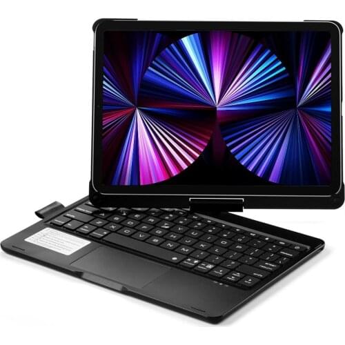 Smart 360 Degree Rotating 7 Colors LED Backlit Wireless Bluetooth Touchpad Keyboard Case Stand Cover For iPad Pro 11 Inch 2021