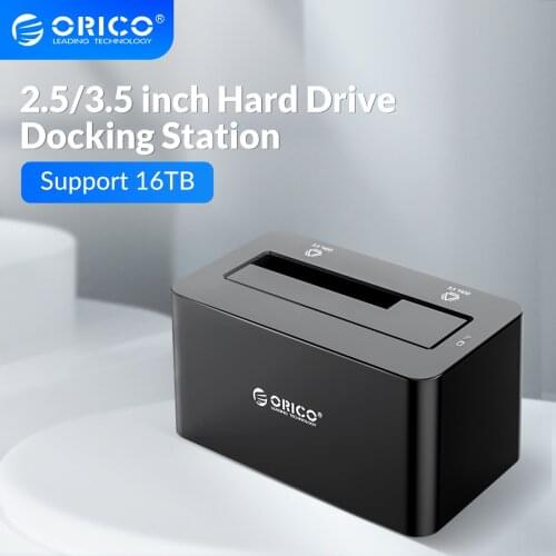 ORICO HDD Docking Station 2.5/3.5 USB3.0 to SATA Hard Disk Box 16TB with 12V2A Power Adapter Hard Drive Case Enclosure (6619US3)