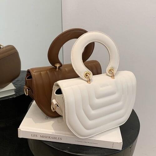 Elegant Female Tote Saddle Bag 2021 New High-quality PU Leather Womens Designer Handbag Luxury Brand Shoulder Messenger Bag