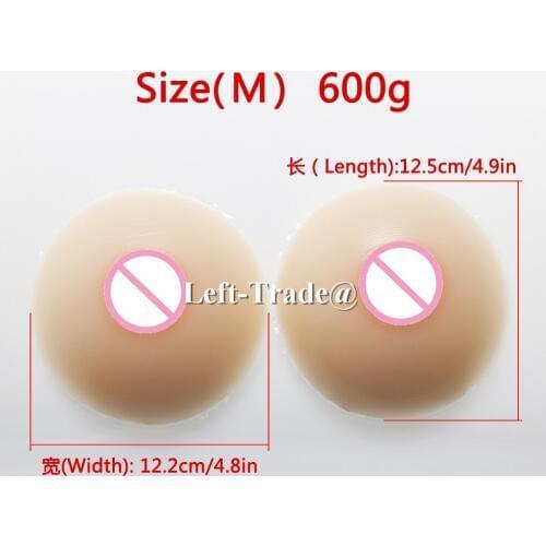 600g B cup Round shape silicon breast mastectomy false forms prosthesis real sake skin boobs