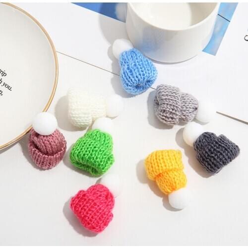 10Pcs Miniature Knitted Hat Scarf Clothing Accessories DIY Craft Doll Ornament Children Toys Birthday Christmas New Year Gift