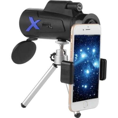 12x50 Outdoor Clarity HD Monocular Zoom Vision Pocket Telescope Monocular Telescope Scope for Adults With Cell Phone Holder