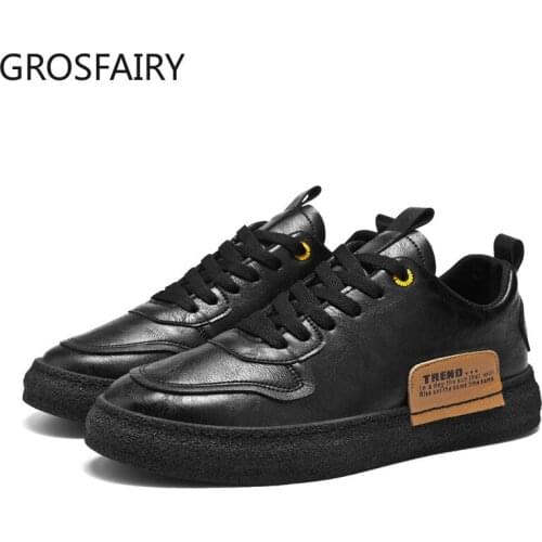 Mens Casual Shoes Spring Leather Thick-soled Wear-resistant Shoes British Style Mens Fashion Sneakers Large Size 44