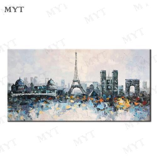 MYT The Famous Building 100% Handpainted Abstract Morden Oil Painting On Canvas Wall Art Wall Pictures For Live Room Home Decor