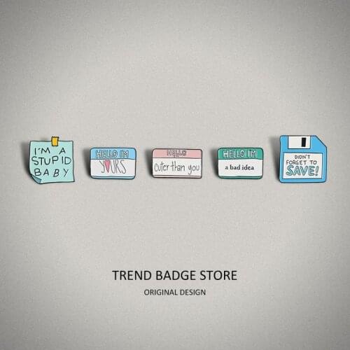 Stickers Alloy Enamal Pins Personality Jacket Label Pin Brooches Bag Badge For Kids