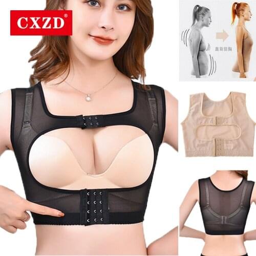 CXZD New Women Girdle Posture Corrector Mesh Breathable Body Shaper Hunchback Relief Lift Up Bralette Shockproof Back Support