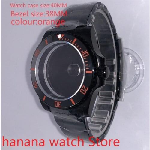 Suitable for NH35 36 Mingzhu2813 Miyata automatic winding 40mm sealed back black box series, with rotating red bezel