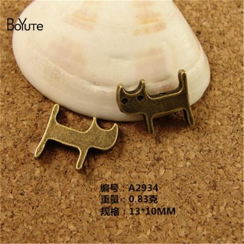 BoYuTe (100 Pieces/Lot) 13*10MM Fashion Cat Charms Antique Bronze Plated Zinc Alloy Cat Charms for Jewelry Making Diy Handmade