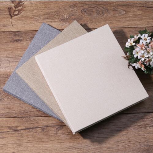 Simple Style 16 inch Self-adhesive Linen Cover Album White Inside Page DIY Album Family Lovers Child Handmade Creative Gifts