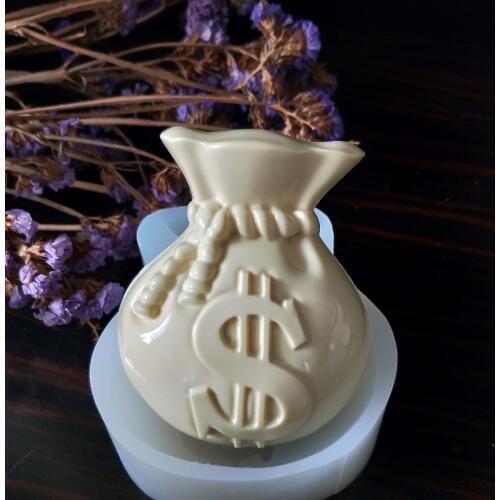 QT0205 PRZY Silicone Mold Money Bags Soap Molds Gypsum Chocolate Candle Mold Fondant Mould Purse Wallet Clay Resin Eco-friendly