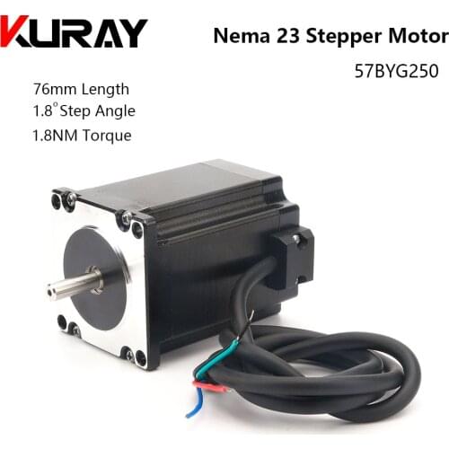 Kuray 2 Phase Nema23 Stepper Motor 57BYG 4 Wire 76mm Torque 1.8NM 3.2A For CNC Router Engraving Machine