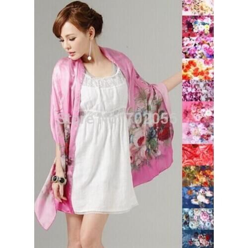 Digital printing 100% silk scarf wrap wrap ponchoshawl womens scarf factory sale Retail wholesale 170*50cm #3788