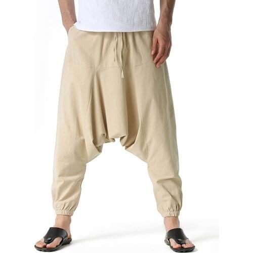 Harem Pants Men Solid Loose Casual Mens Korean Style Cotton Plus Size Sweatpants Hot Sale Male Trousers 2021 New