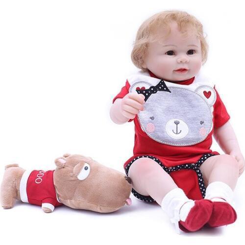 19inch full silicone dolls reborn 48cm Lifelike Baby Newborn Fashion Doll Christmas Gift New Year Gift bonecas Educational toys
