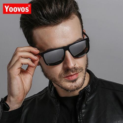 Yoovos 2021 Square Polarized Sunglasses Men Retro Driving Mirror Sun Glasses UV400 High Quality Brand Lunette De Soleil Homme