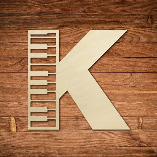 Custom Monogram with Keyboard Cut Out Wood Name Sign Personalized Last Name Monogram Wooden Sign Piano Wall Art Pianist Gift