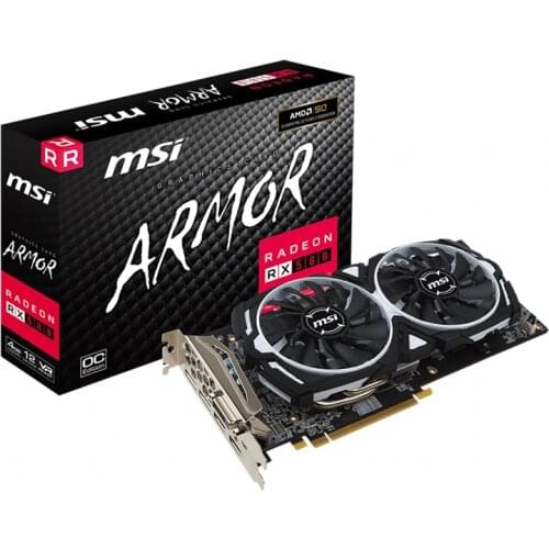MSI XFX AMD Radeon RX 580 ARMOR 4G 8G OC Used Gaming Graphics Card with 4GB 256 bit Memory Used for Desktop Support OverClock