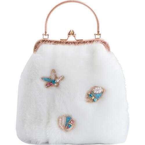 Vintage Women Evening Bag winter Party Banquet Plush Bag Girls Wedding Clutches Handbag Bolsas Mujer