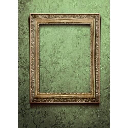 Green Pattern Wallpaper Frame Photography Backdrop Vinyl Cloth Background for Baby Children Portrait Photoshoot Photo Studio