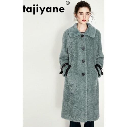 Coat Fur Real Female Vintage Long Sheep Shearing Jacket Women Clothes 2021 Korean Elegant 100% Wool Jackets Warm Fur Tops 8057
