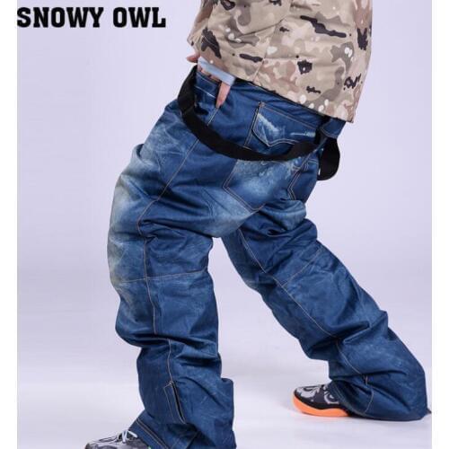 Winter ski pants, mens single board, double board ski pants, windproof, waterproof, warm and thick, new large code