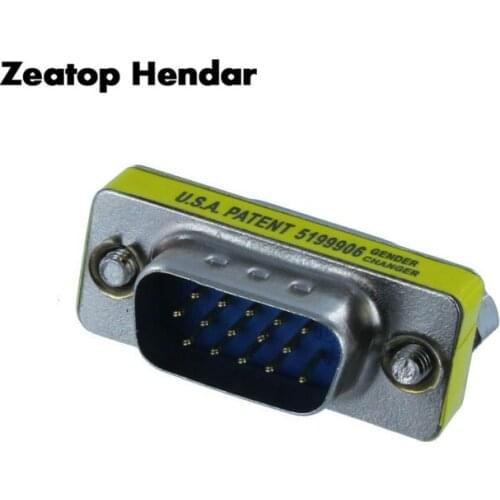 1Pcs VGA HD15 Male to Female Mini Gender Changer Adapter VGA M/F Connector