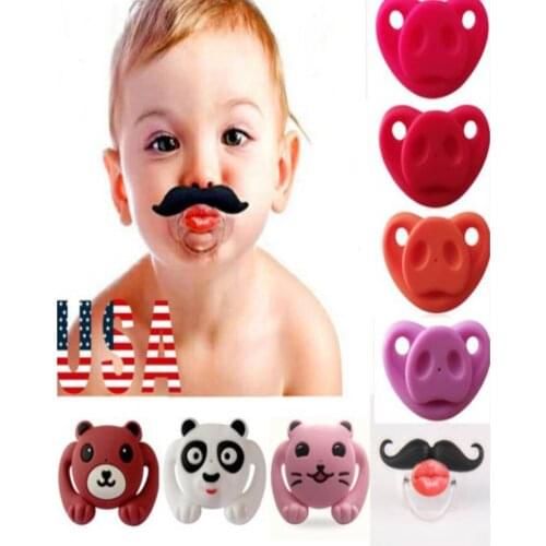 Cute Funny Teeth Beard Mustache Baby Pacifier Orthodontic Dummy Infant Nipple