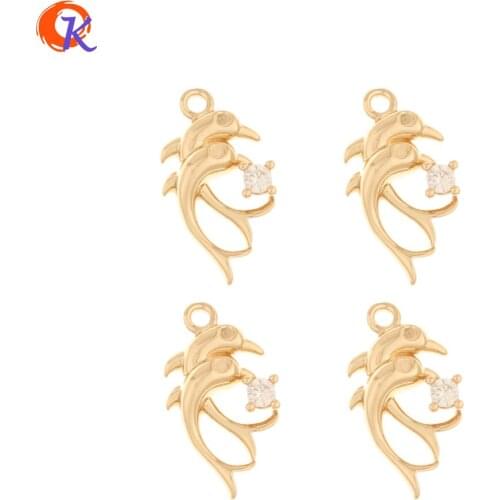 Cordial Design 100Pcs 10*17MM DIY Jewelry Making/Earring Findings/Pendant/Dolphin Shape/Jewelry Accessories/Hand Made/CZ Charms